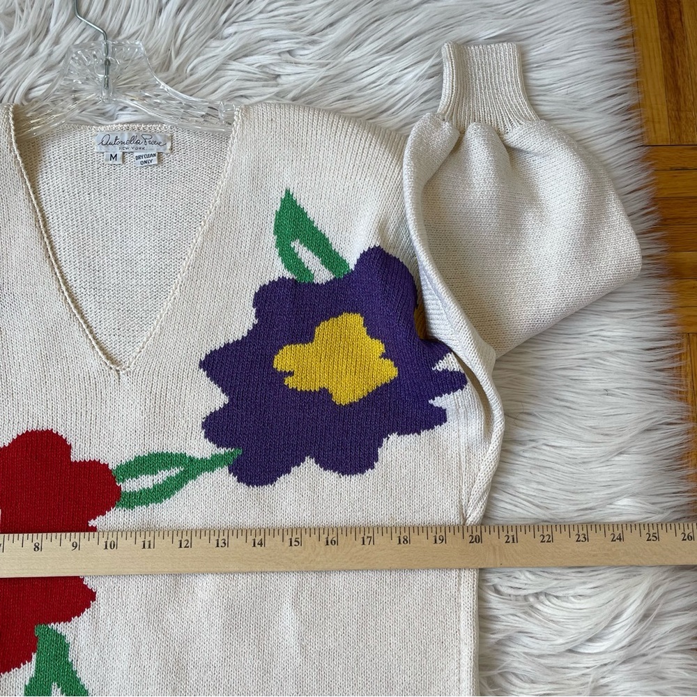ANTONELLA PREVE vintage Floral knitted  Sweater Dress - Picture 13 of 15